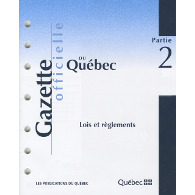 Gazette officielle du Québec, partie 2, Lois et règlements