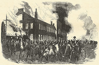 Incendie du parlement le 25 avril 1849