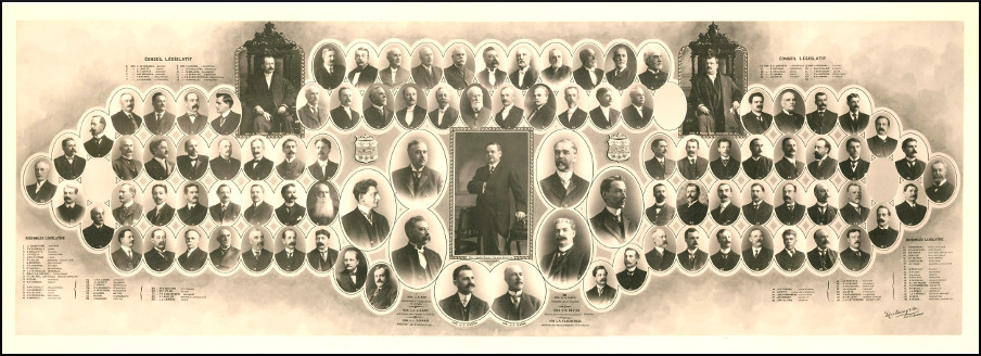 Mosaïque des parlementaires de 1909. 