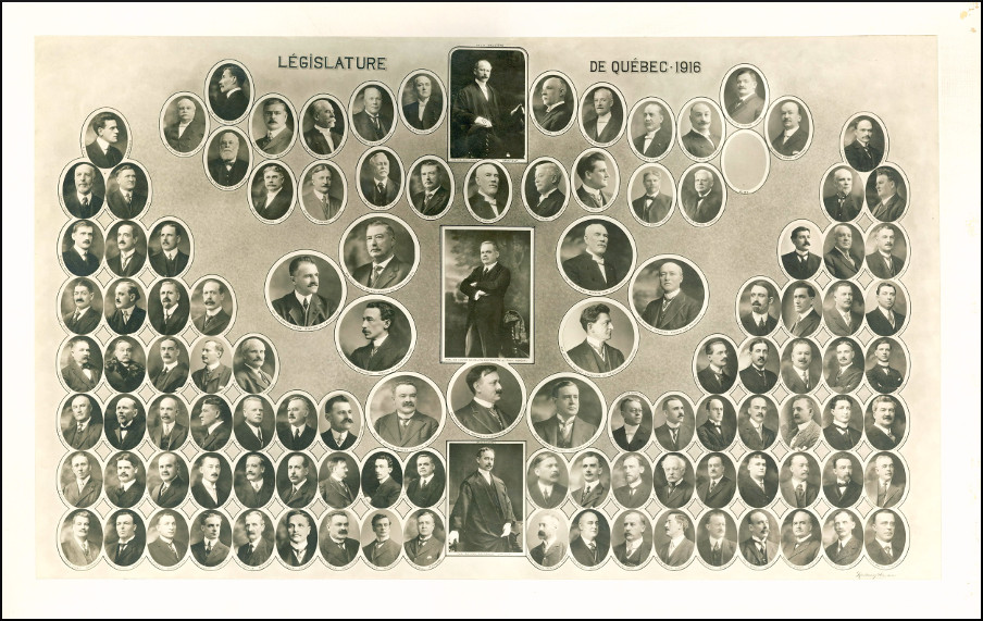 Mosaïque des parlementaires de 1916. 