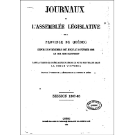 Journaux de l’Assemblée législative de la province de Québec