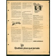 Union nationale - Campagne électorale 1970