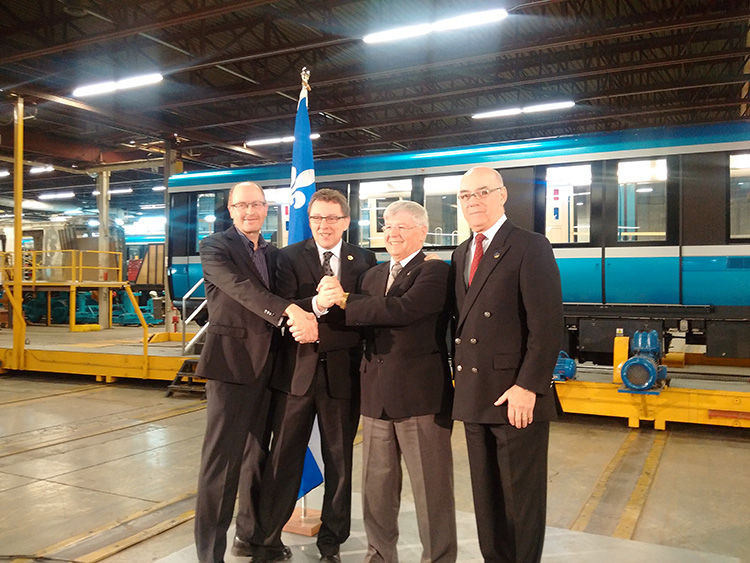 Annonce sur la fabrication des trains Azur du métro de Montréal, 2 avril 2015.