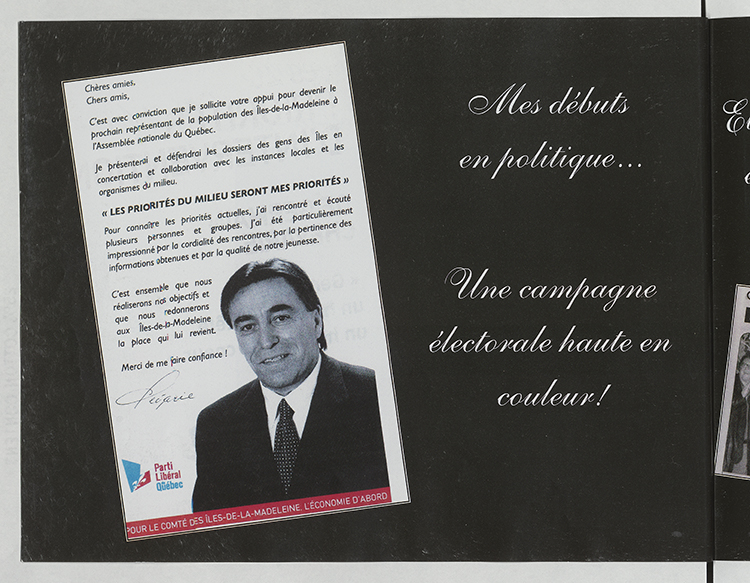 Reproduction d'un encart électoral de Germain Chavarie, 2008-2011.