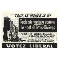 Tract promotionnel du Parti libéral, campagne électorale 1948